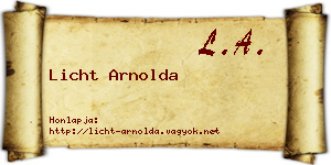 Licht Arnolda névjegykártya